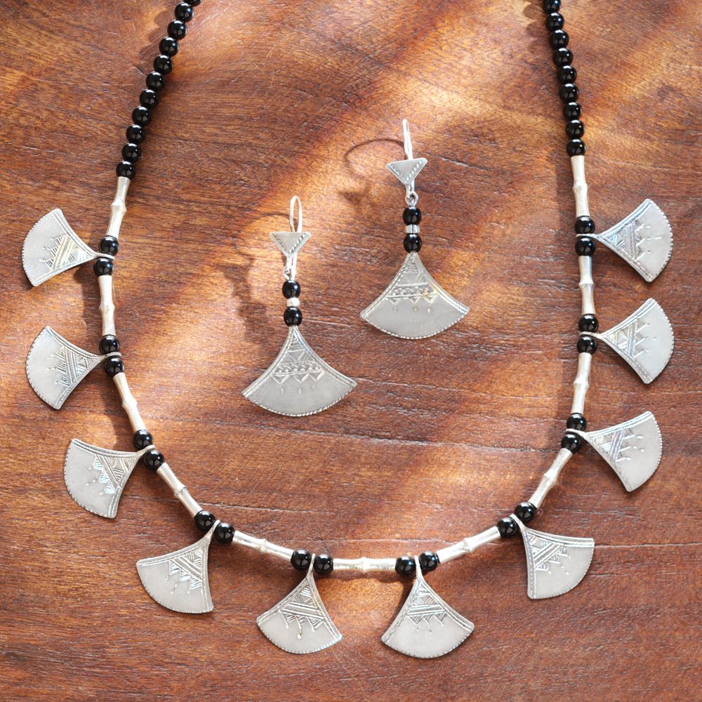 Tuareg Silver and Onyx Jewelry
