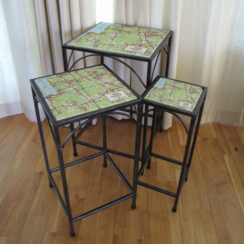 Personalized National Geographic My Town TOPO! Map Tables