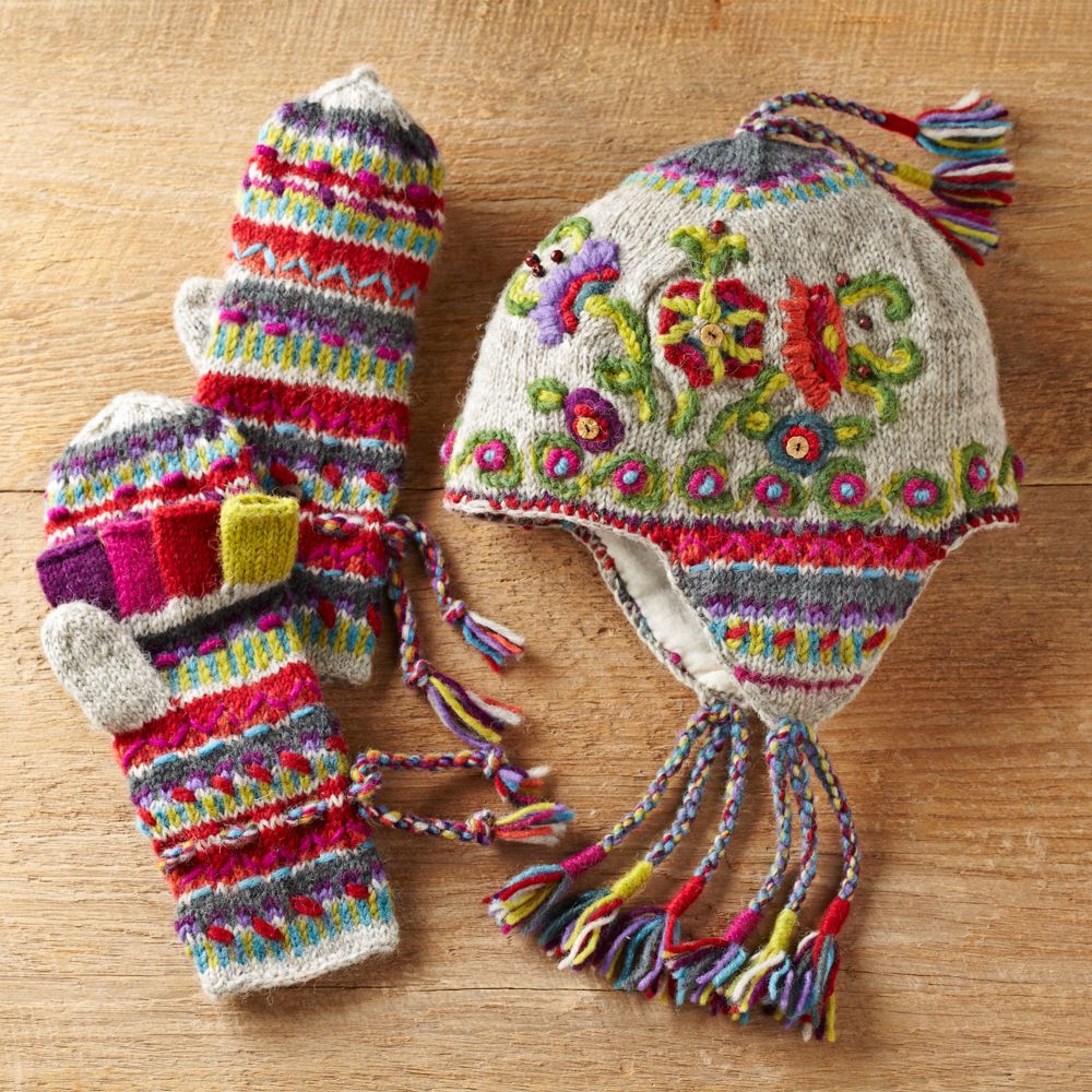 Kamala Earflap Hat and Convertible Mittens