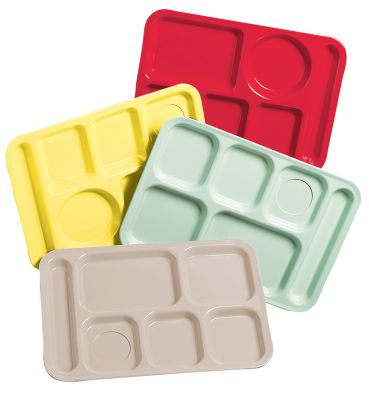 6 Compartment Tray Polypropylene Right Hand 14-3/8'' x 10''