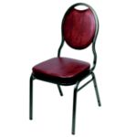 Value Plus Stack Chair Hourglass Back Burgundy Vinyl/Silvervein Frame