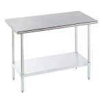 Budget Worktable Flat top With SS undershelf and legs 30W x 6'L