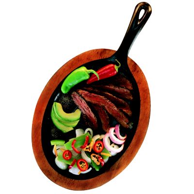 Fajita Griddle Oval Lacquered Birch Underliner