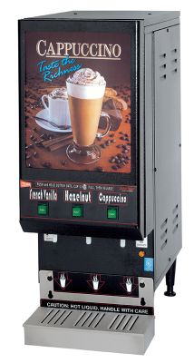 Cappuccino Dispenser low profile, 3 Flavor, 4 lb. hoppers