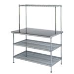 Adjustable Work Surface System With Overshelf 24 x 48