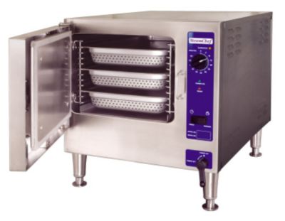 Electric Convection Steamer, One Compartment, 3 Pan