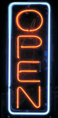 Genuine Neon Sign Vertical Open 13W x 29H