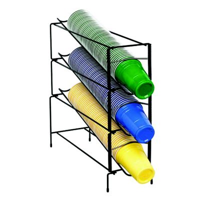 Adjustable Cup Dispenser black wire 3 Section
