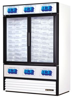 True Indoor Ice Merchandiser 49 cu ft, with 12'' basin
