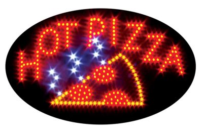 LED Sign Oval HOT PIZZA