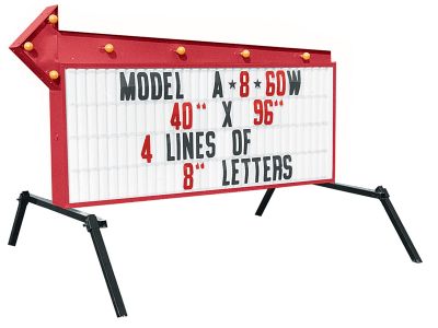 Outdoor Changeable Sign Lighted Sign With Arrow 40 x 8'