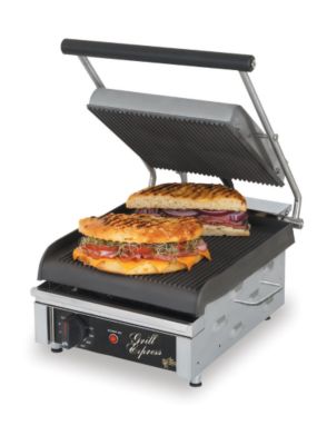 Star Grill Express Two-Sided Sandwich Grill 10'' x 10'' Grooved