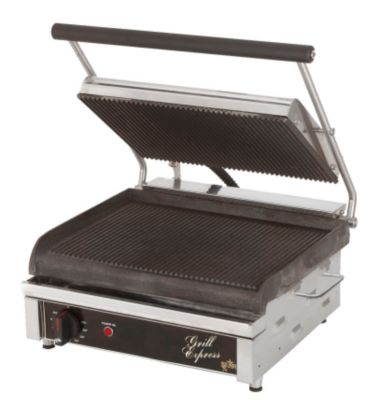 Star Grill Express Two-Sided Sandwich Grill 14'' x 10'' Grooved
