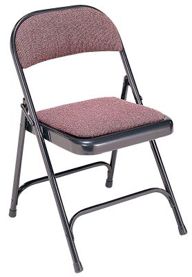 Virco Folding Chair Double Brace, Fabric Seat & Back.