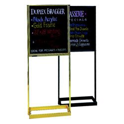 Duplex Bragger Write-On Board or Poster Holder Chrome