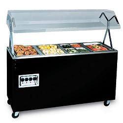 Vollrath Affordable Portable Hot Food Stations 3 Well 46''L, Black Vinyl