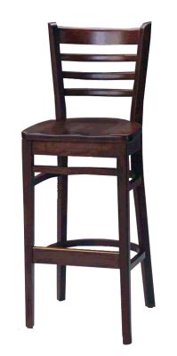 Barstool LadderBack With Wood Seat, Waymar