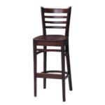 Barstool LadderBack With Wood Seat, Waymar