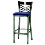 Designer Stool Crisscross Back With Upholstered Seat Grade A, B or D Uph, Waymar