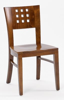 Chair Cube Back With Wood Seat, Waymar