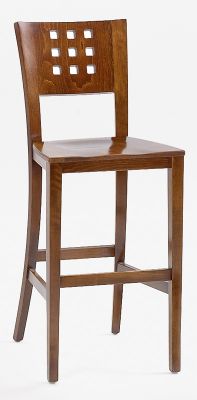 Barstool Cube Back With Wood Seat, Waymar