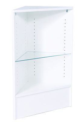 Combo Corner Unit With Wood Top Adjustable Glass Shelf, 18'' D x 18''L, Specify Standard Laminates