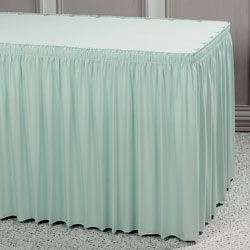 Duralast Oxford Weave Table Skirting Shirred VELCRO&reg; brand fastener Clip- SOLD PER FOOT