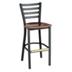 Designer Stools Metal LadderBack With Wood Seat, MTS