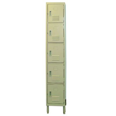 Steel Lockers 5 Individual Lockable Doors, 16-1/2''D 5 Individual Lockable Doors