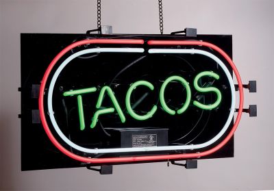 Neon Sign Tacos, Red 24''W x 13''H x 4''D