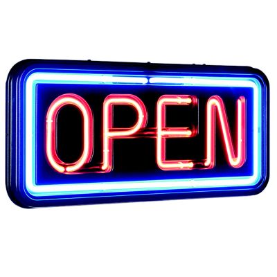 Neon Sign Open 24''W x 11''H x 4''D - STOCKED ITEM