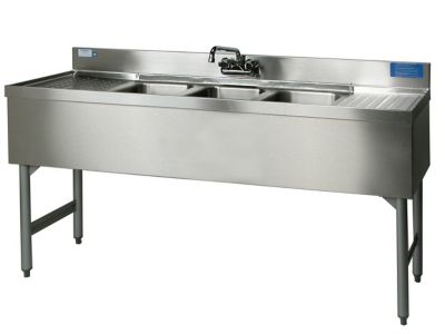 Deli Sink 3 Bowls 5'L, 13'' Drainboard