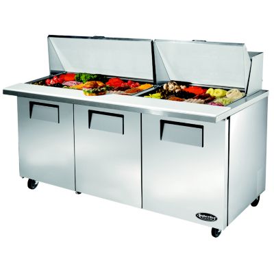 Superior Mega Top Sandwich Prep Table, 72'' - 30 Pan Capacity