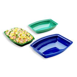 Camwear Rectangular Ribbed Bowl Rectangular 10'' x 14'' Black, 4 per case