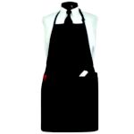 Next Day Gourmet Extra Long 3 Pocket Bib Apron Black - STOCKED ITEM