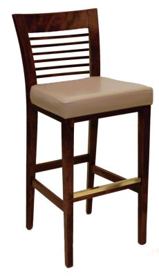 Barstool Horizontal Slat Back With Upholstered Seat Grade A, B or D, Waymar