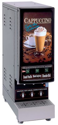 Cappuccino Dispenser 3 flavor, lighted, 4 lb. Hoppers