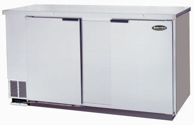 Superior Back Bar Cooler, 69'' W Stainless Steel