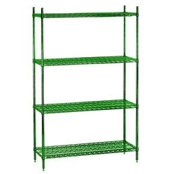Wire Shelving Green Epoxy Posts for Casters no footplate* 74'' H