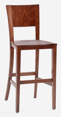 Barstool With Wood Seat and Back, Waymar
