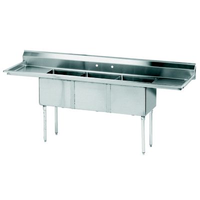 Sink 3 Tub 90'' With 2 Drainboards