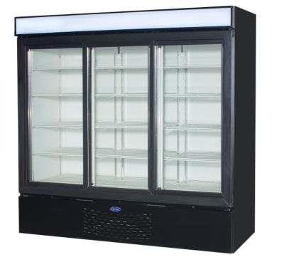 Merchandiser 3 Sliding Door 70.6 cu ft Black