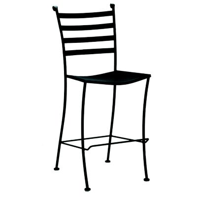 Barstool Wrought Iron Slat Bk