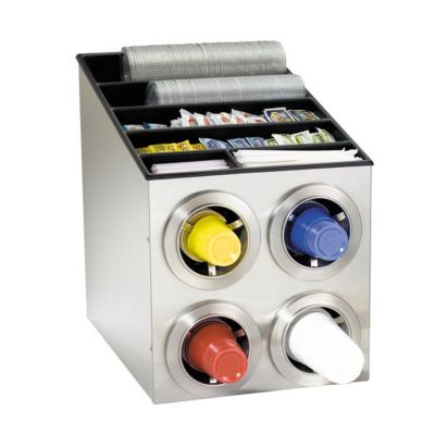 Quad Cube Cup Dispenser W/ Org Stainless Steel