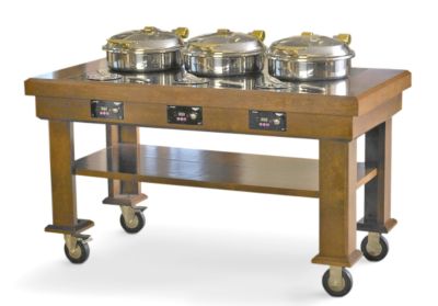 Walnut 3 Burner Induction Buffet Range
