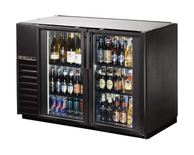 Superior 48'' Glass Door Back Bar Galvanized Top