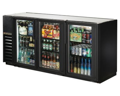 Superior 72'' Glass Door Back Bar Galvanized Top