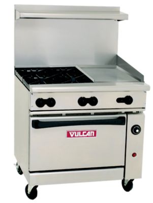 36'' Vulcan Endurance 4 Burner Range with 12'' Griddle