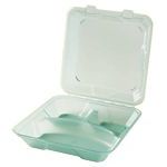 Eco-Takeout, 9 X 9 Jade Triple Rounded Compartment, Case of 12 - STOCKED ITEM