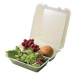 Eco-Takeout, 9 X 9 Jade Triple Compartment, Case of 12 - STOCKED ITEM